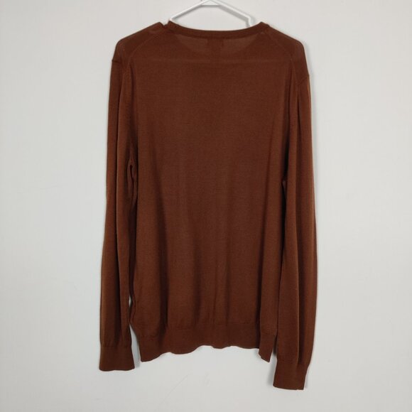 H&M Men's Sweater Size L Camel Brown Color Wool Blend Crew Neck Business Casual - Picture 2 of 7